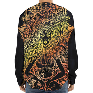 Spiritual Girl Mandala Print Long Sleeve Baseball Jersey