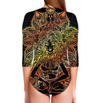 Spiritual Girl Mandala Print Long Sleeve Swimsuit