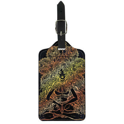 Spiritual Girl Mandala Print Luggage Tag
