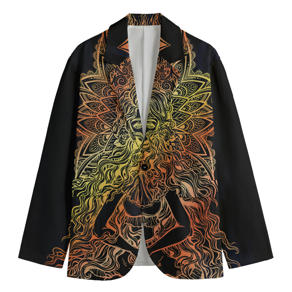 Spiritual Girl Mandala Print Men's Blazer