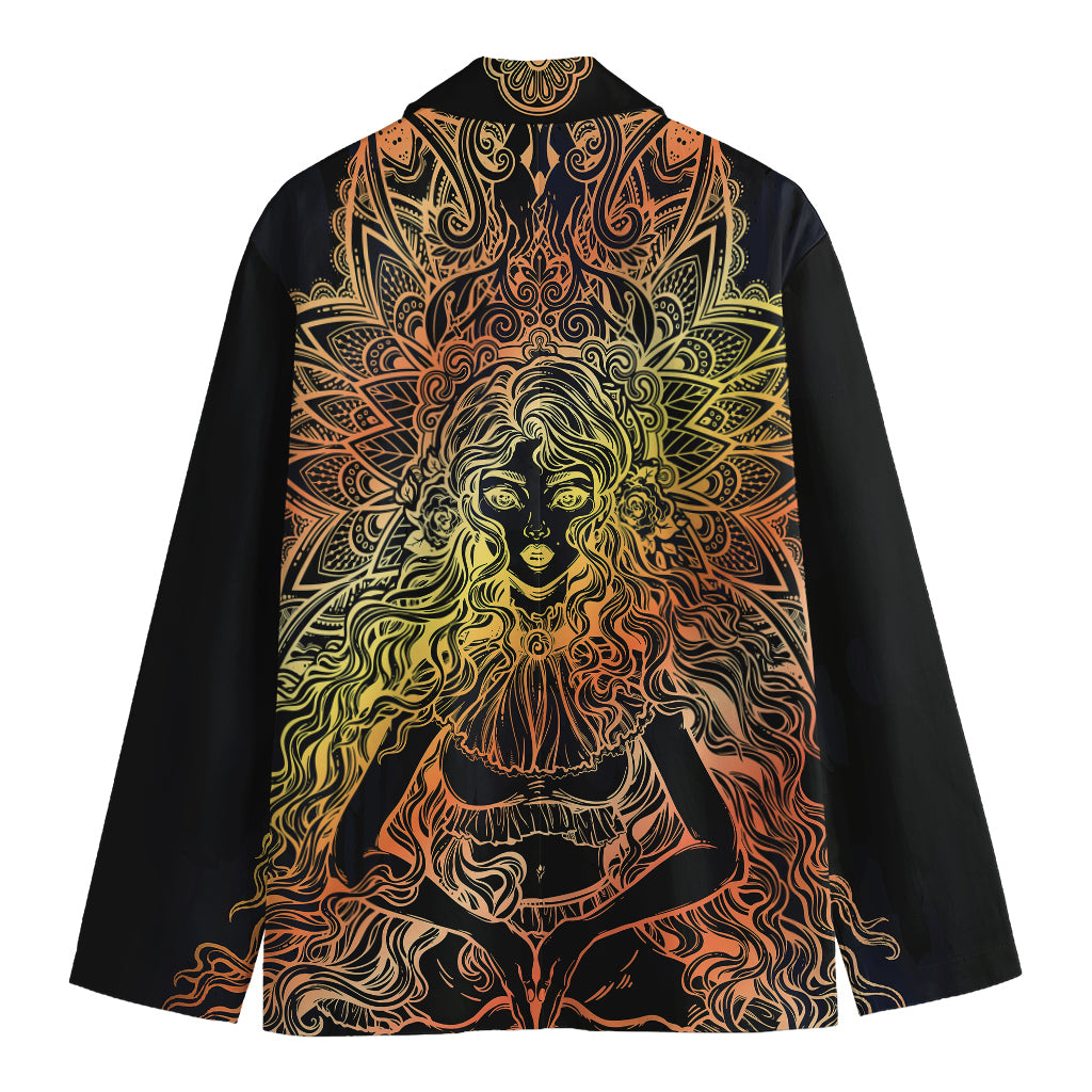 Spiritual Girl Mandala Print Men's Blazer