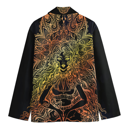 Spiritual Girl Mandala Print Men's Blazer