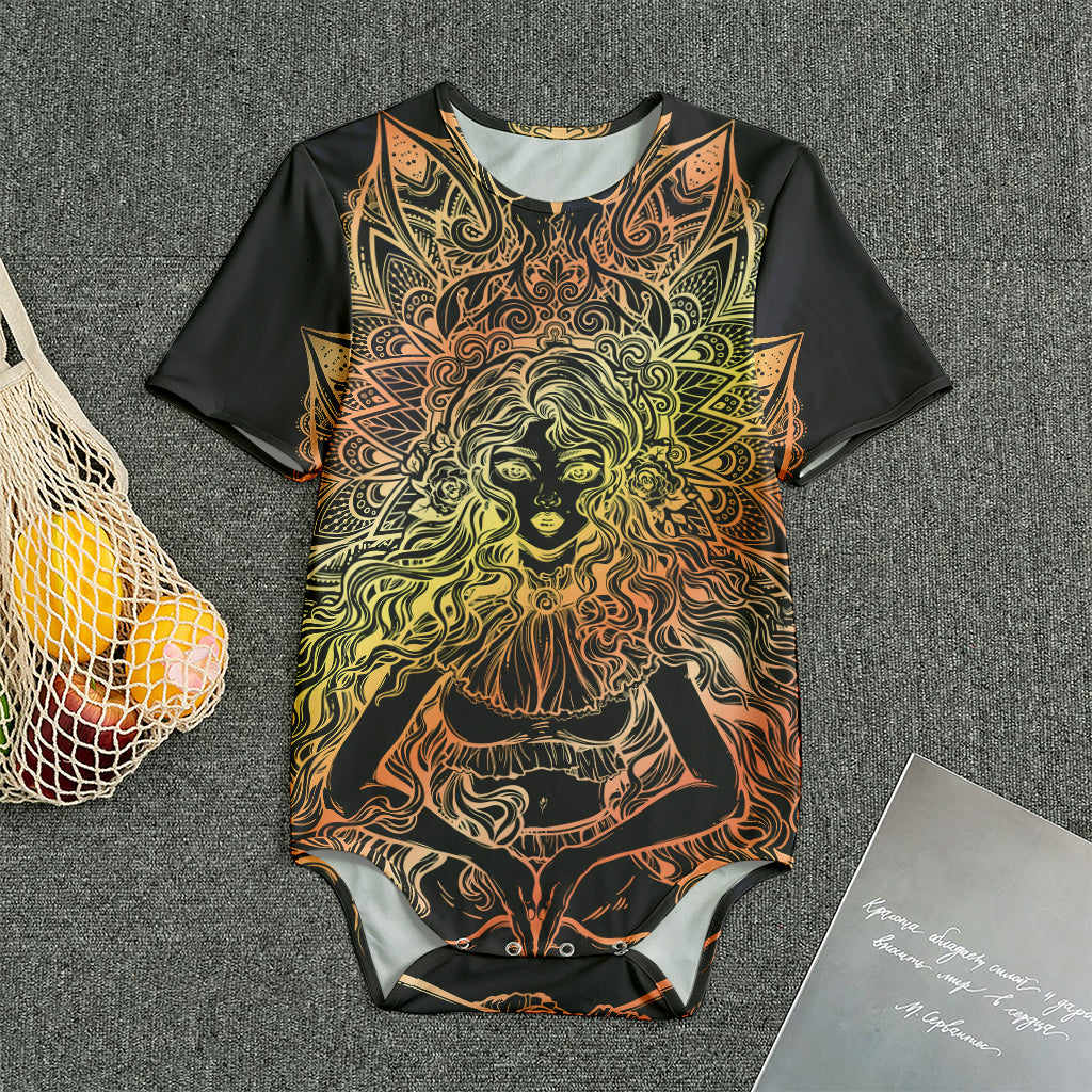 Spiritual Girl Mandala Print Men's Bodysuit