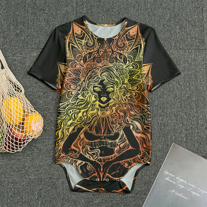 Spiritual Girl Mandala Print Men's Bodysuit