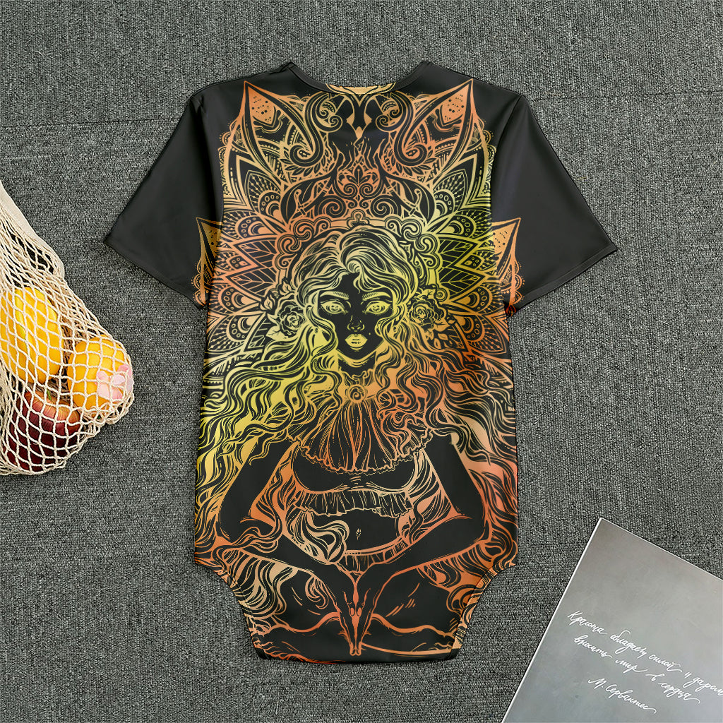 Spiritual Girl Mandala Print Men's Bodysuit