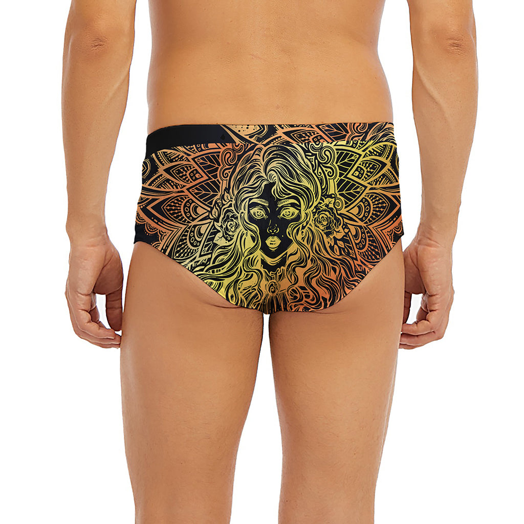 Spiritual Girl Mandala Print Men's Briefs