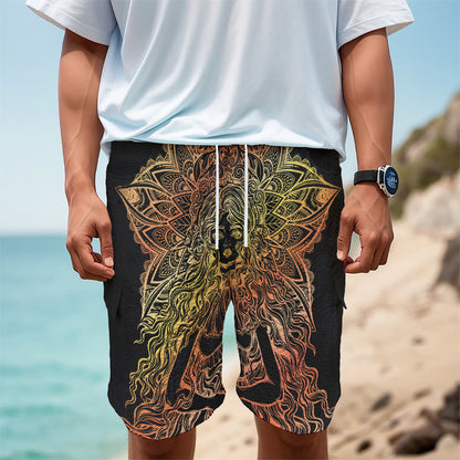 Spiritual Girl Mandala Print Men's Cargo Shorts