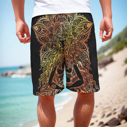 Spiritual Girl Mandala Print Men's Cargo Shorts