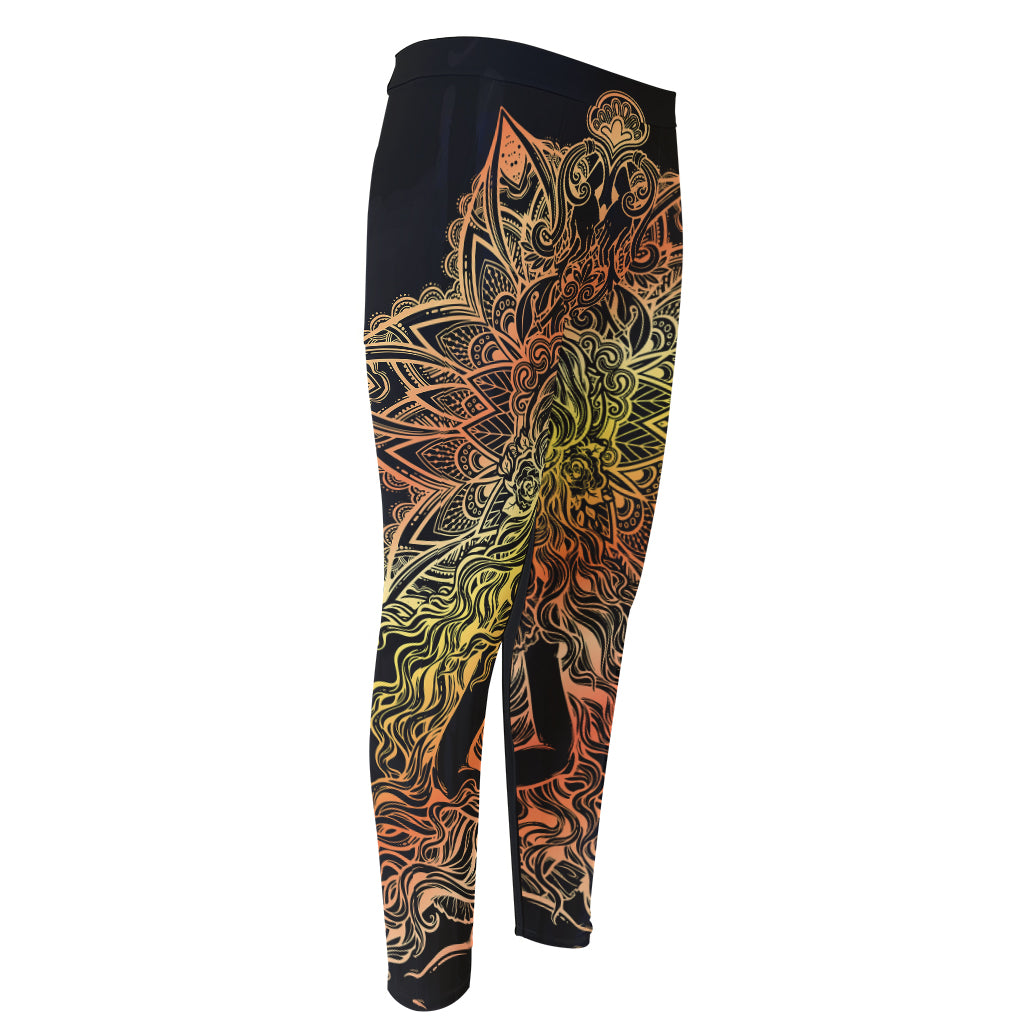 Spiritual Girl Mandala Print Men's Compression Pants