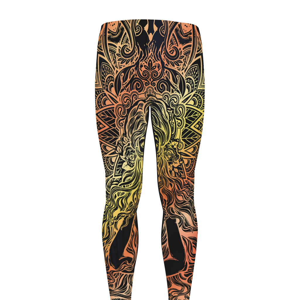 Spiritual Girl Mandala Print Men's leggings