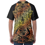 Spiritual Girl Mandala Print Men's Velvet T-Shirt