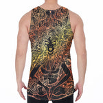 Spiritual Girl Mandala Print Men's Velvet Tank Top