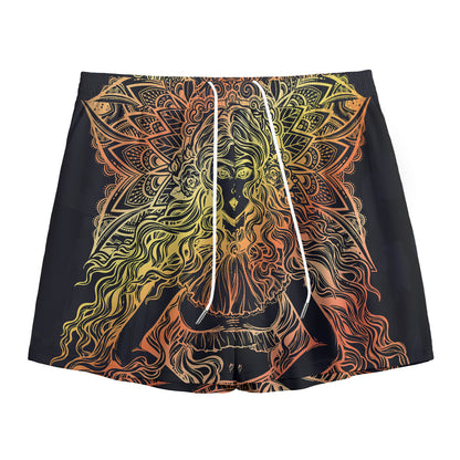 Spiritual Girl Mandala Print Mesh Shorts