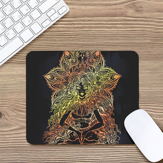 Spiritual Girl Mandala Print Mouse Pad