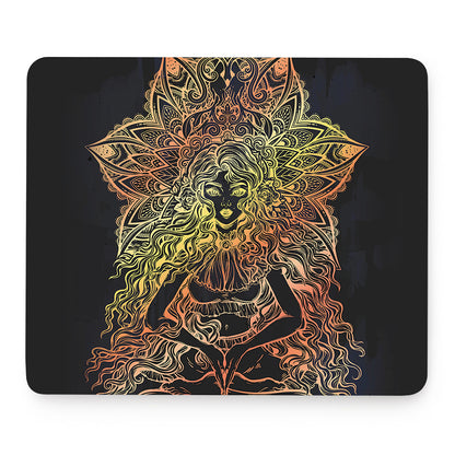 Spiritual Girl Mandala Print Mouse Pad