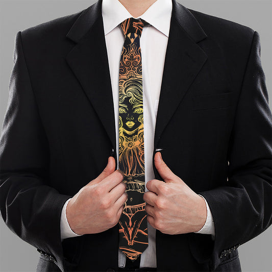 Spiritual Girl Mandala Print Necktie