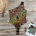 Spiritual Girl Mandala Print One Shoulder Bodysuit
