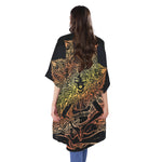 Spiritual Girl Mandala Print Open Front Beach Cover Up