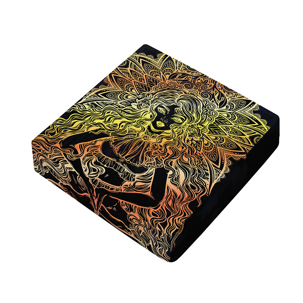 Spiritual Girl Mandala Print Outdoor Seat Cushion Cover