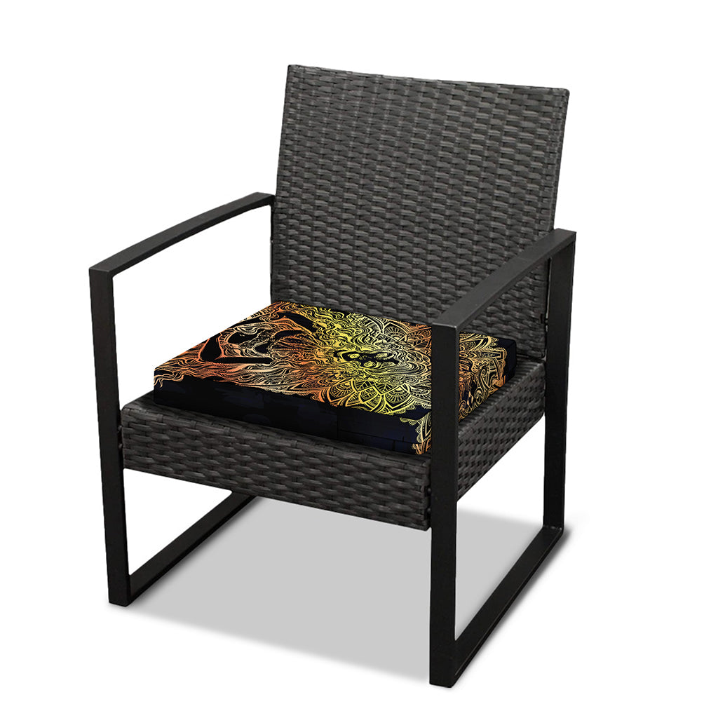 Spiritual Girl Mandala Print Outdoor Seat Cushion Cover