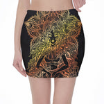 Spiritual Girl Mandala Print Pencil Mini Skirt