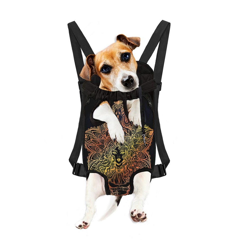 Spiritual Girl Mandala Print Pet Carrier Backpack