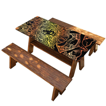 Spiritual Girl Mandala Print Picnic Table Cover