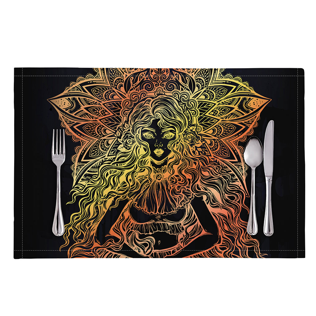 Spiritual Girl Mandala Print Placemat