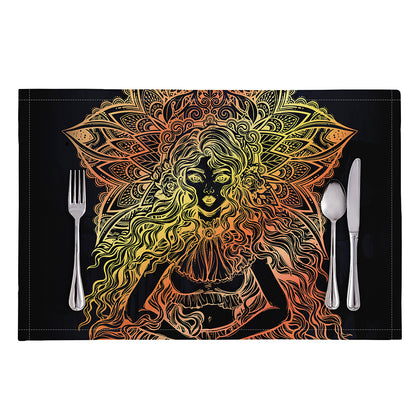 Spiritual Girl Mandala Print Placemat