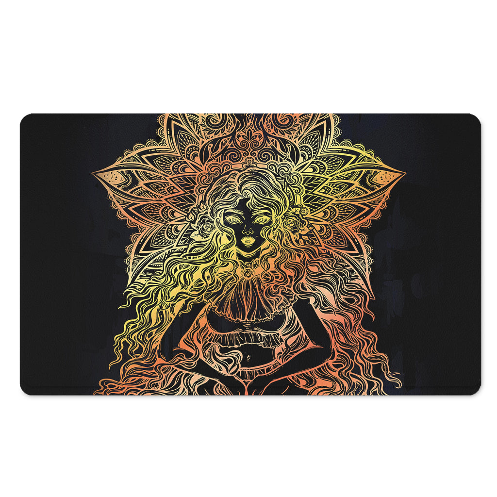 Spiritual Girl Mandala Print Polyester Doormat