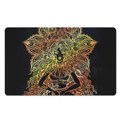 Spiritual Girl Mandala Print Polyester Doormat