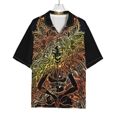 Spiritual Girl Mandala Print Rayon Hawaiian Shirt
