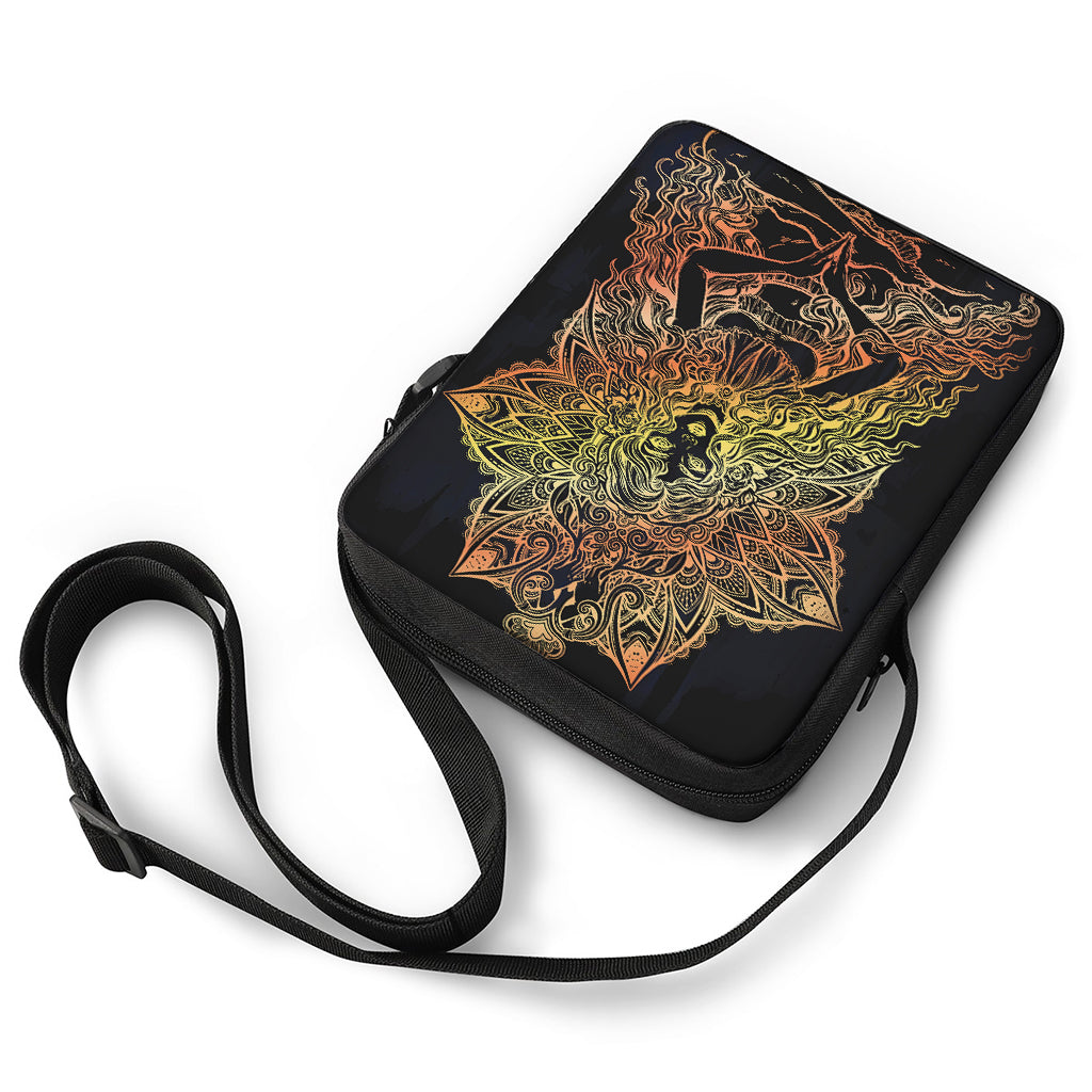 Spiritual Girl Mandala Print Rectangular Crossbody Bag
