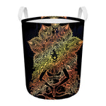 Spiritual Girl Mandala Print Round Laundry Basket