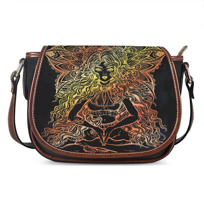 Spiritual Girl Mandala Print Saddle Bag