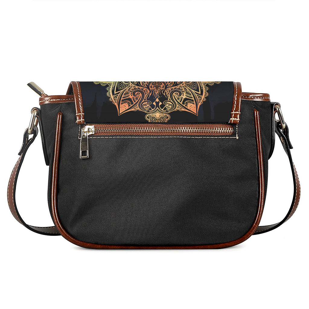 Spiritual Girl Mandala Print Saddle Bag