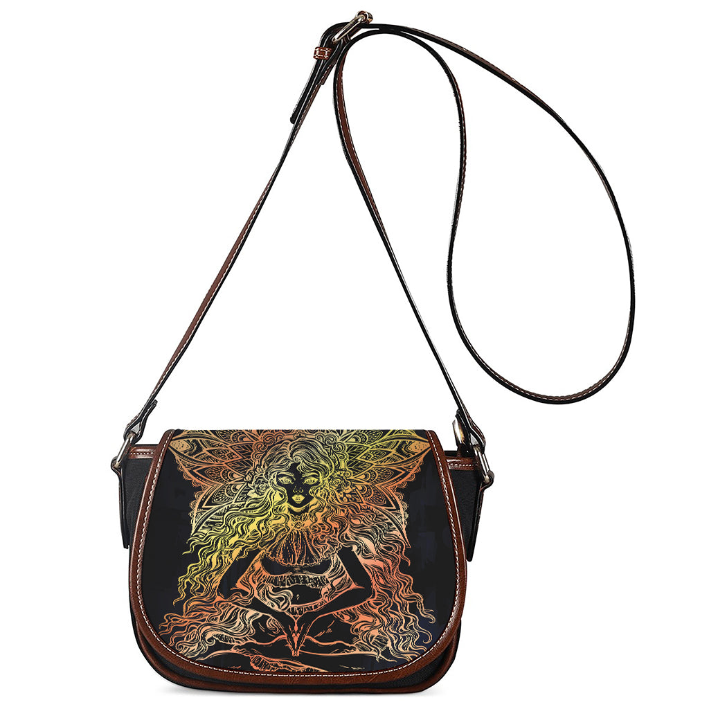 Spiritual Girl Mandala Print Saddle Bag