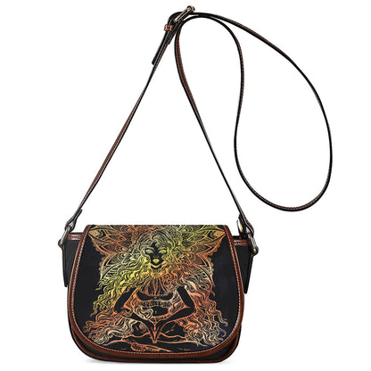 Spiritual Girl Mandala Print Saddle Bag