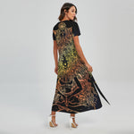 Spiritual Girl Mandala Print Short Sleeve Maxi Dress