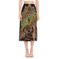 Spiritual Girl Mandala Print Side Slit Midi Skirt