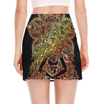 Spiritual Girl Mandala Print Side Slit Mini Skirt