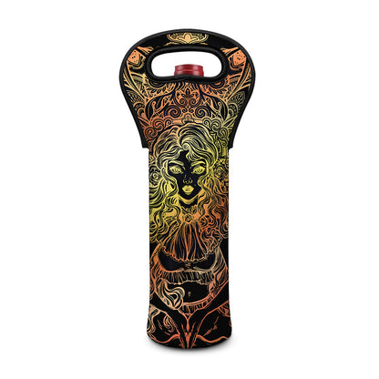 Spiritual Girl Mandala Print Single Neoprene Wine Tote