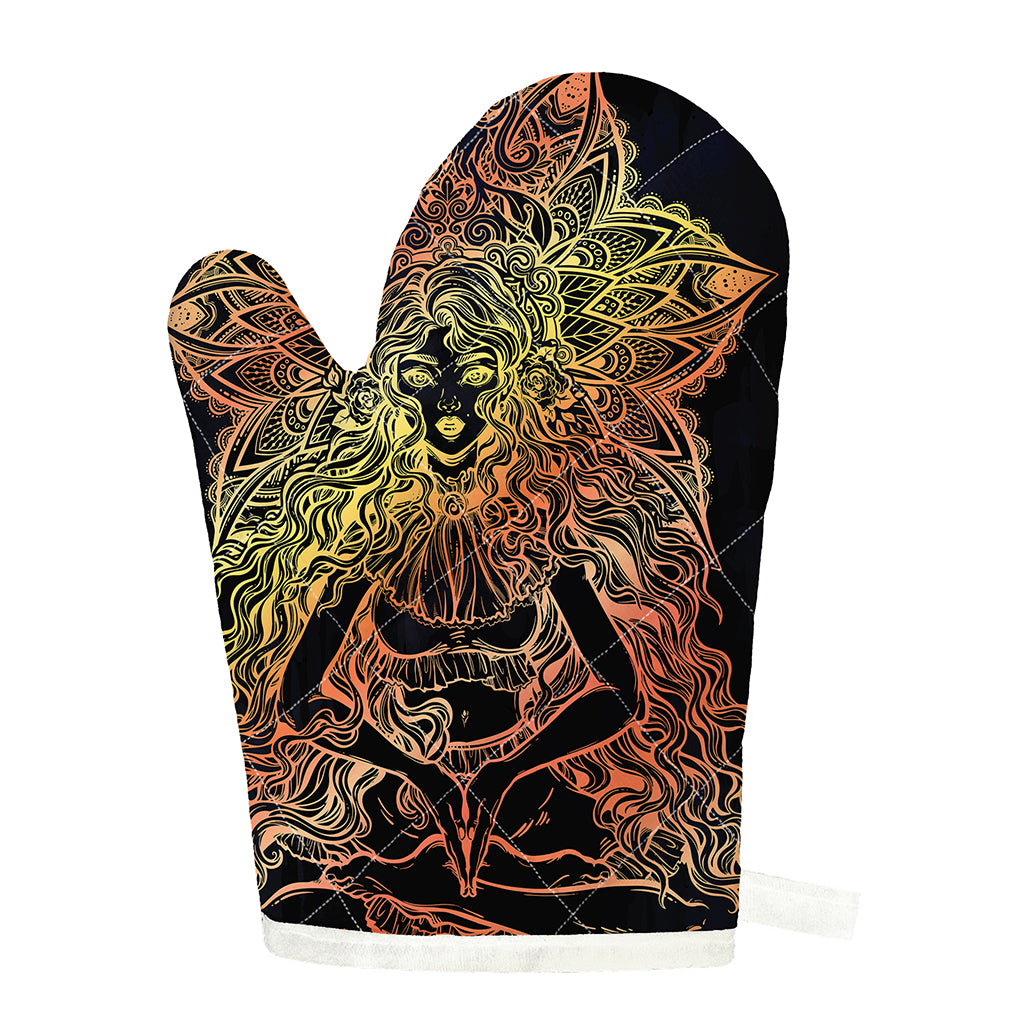 Spiritual Girl Mandala Print Single Oven Mitt