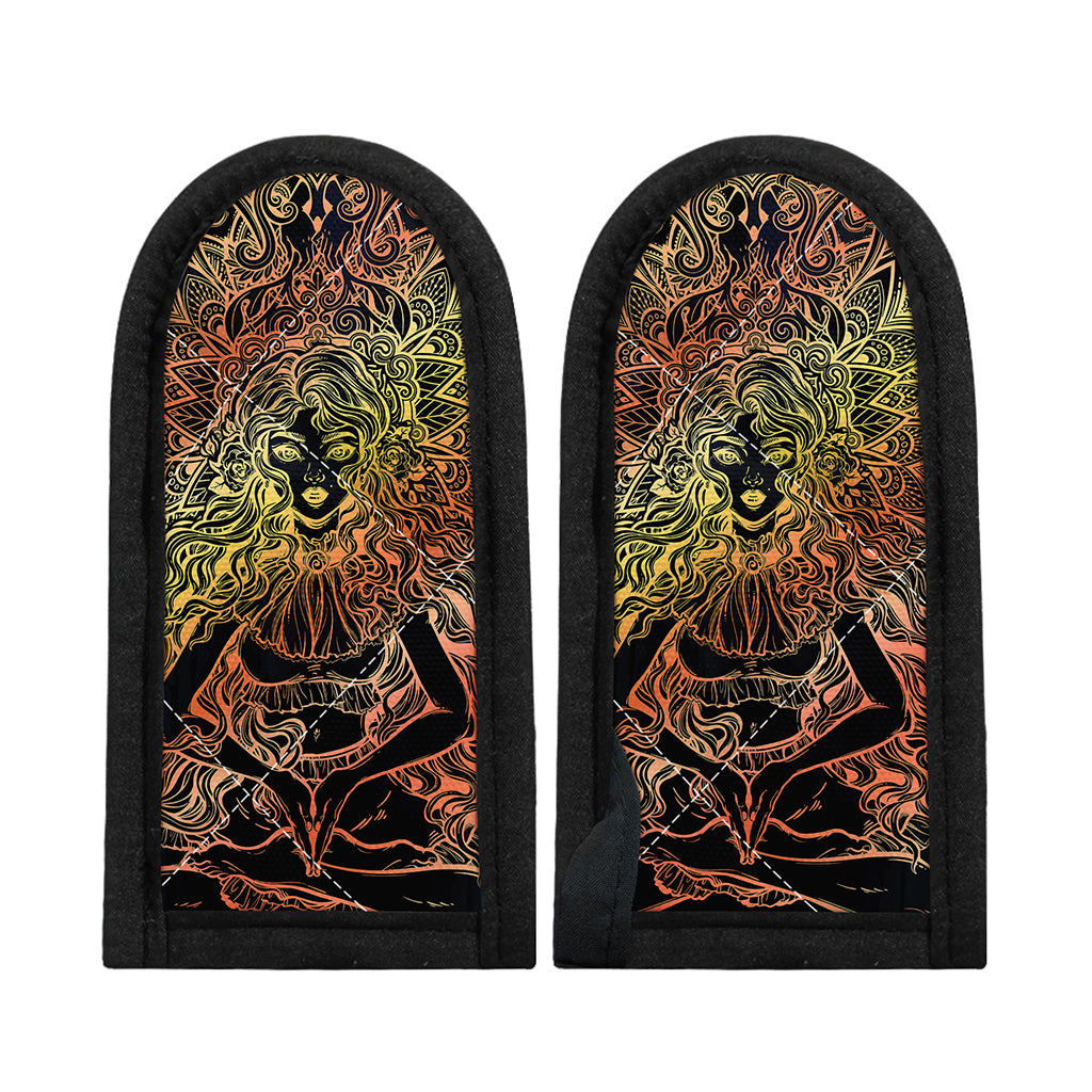 Spiritual Girl Mandala Print Skillet Handle Cover