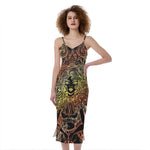 Spiritual Girl Mandala Print Slim Fit Midi Cami Dress