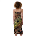 Spiritual Girl Mandala Print Slim Fit Midi Cami Dress