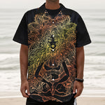 Spiritual Girl Mandala Print Textured Short Sleeve Shirt