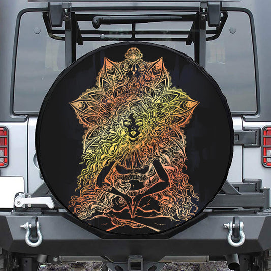 Spiritual Girl Mandala Print Tire Cover