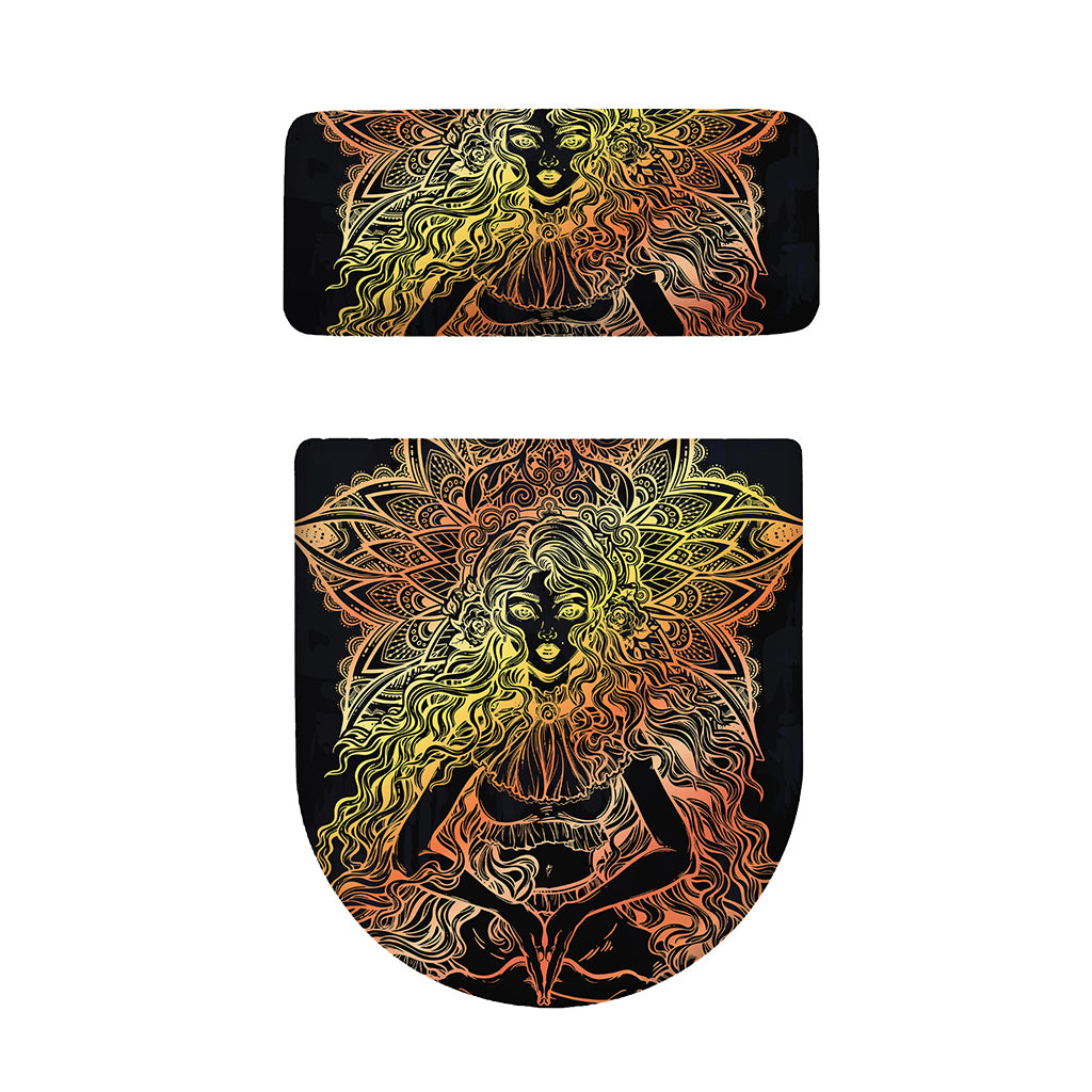 Spiritual Girl Mandala Print Toilet Lid And Tank Cover Set