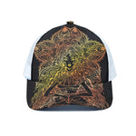 Spiritual Girl Mandala Print White Mesh Trucker Cap